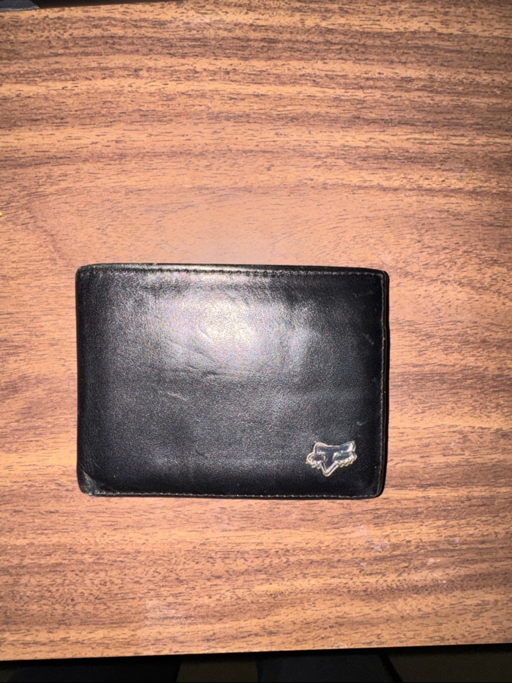 Fox Black Leather Money Clip Wallet with Silver Fox Emblem